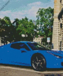 Blue Ferrari Car Diamond Painting