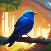 Blue Finch Bird Diamond Painting