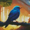 Blue Finch Bird Diamond Painting