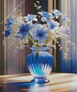 Blue Glass Vase Diamond Painting