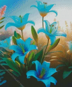 Blue Lilies Diamond Painting