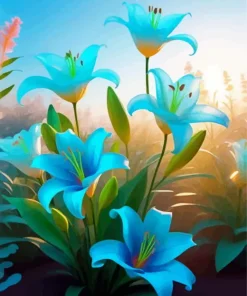 Blue Lilies Diamond Painting
