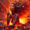 Burning Lava Woman Diamond Painting