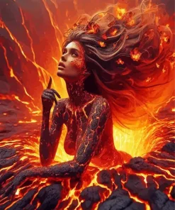 Burning Lava Woman Diamond Painting