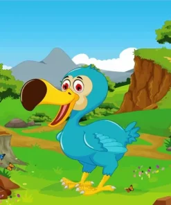 Cartoon Blue Dod Bird Diamond Painting