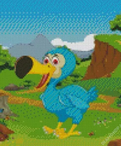 Cartoon Blue Dod Bird Diamond Painting