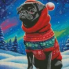 Christmas Black Pug Puppy Diamond Painting