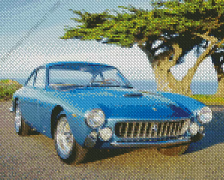 Classic blue ferrari Diamond With Numbers