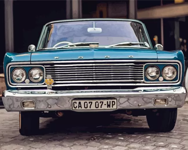 Classic blue ford 500 Diamond Paintings Classic Blue Ford 500 Diamond Painting