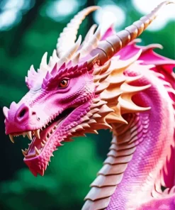 Close Up Pink Dragon Diamond Painting