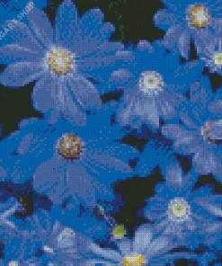 Dark Blue Daisies Diamond Painting