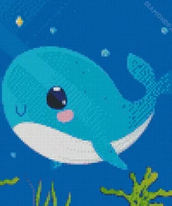 Easy Blue Whale Diamond Painting