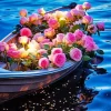 Flowers In Boat Diamond Painting
