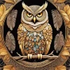 Gold Bohemian Owl Diamond Painting