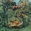 Henri Rousseau The Hungry Lion Diamond Painting