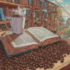 Illustration Book And Coffee Diamond Painting