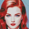 Lady With Blue Eyes And Red Hair Diamond Painting