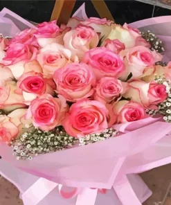 Light Pink Flowers Bouquet Diamond Painting