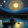 Man On Row Boat Diamond Painting
