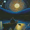 Man On Row Boat Diamond Painting