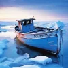 Old Blue Boat Diamond Painting