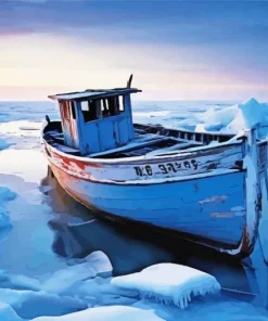Old Blue Boat Diamond Painting