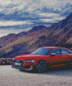 Red Bmw M5 Car Diamond Painting