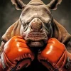 Rhino Boxing Diamond Painting