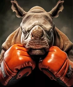 Rhino Boxing Diamond Painting