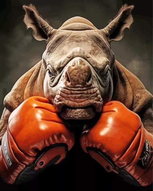 Rhino Boxing Diamond Paintings Rhino Boxing Diamond Painting