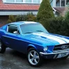 Vintage Blue And White Mustang Diamond Painting