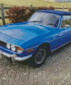Vintage Blue Triumph Stag Diamond Painting