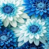 White Blue Chrysanthemum Diamond Painting