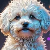 White Maltipoo Dog Diamond Painting