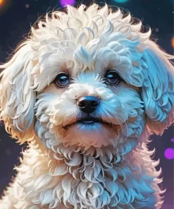 White Maltipoo Dog Diamond Painting