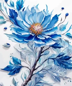 Aesthetic Blue Flower Diamond Painting