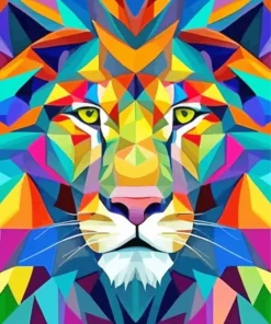 Aesthetic Colorful Abstract Lion Art Diamond Painting
