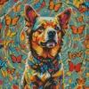 Aesthetic Dog And Butterfly Diamond Painting