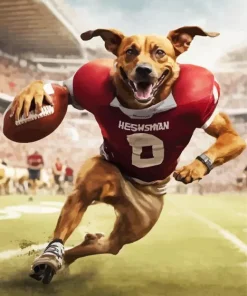 Aesthetic Dog Playing Football Diamond Painting