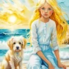 Aesthetic Dog With Girl Diamond Painting