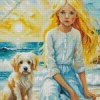 Aesthetic Dog With Girl Diamond Painting