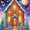 Aesthetic Gingerbread House Art Diamond Painting