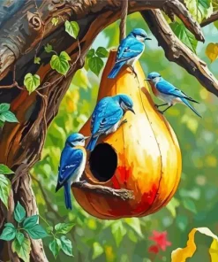 Aesthetic Gourd Birdhouse Art Diamond Painting