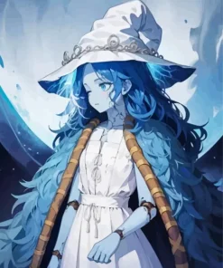 Anime Blue Witch Diamond Painting