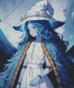 Anime Blue Witch Diamond Painting