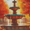 Autumn Fountain Diamond Painting