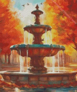 Autumn Fountain Diamond Painting