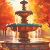 Autumn Fountain Diamond Painting