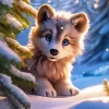 Baby Wolf Diamond Painting
