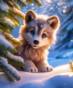 Baby Wolf Diamond Painting